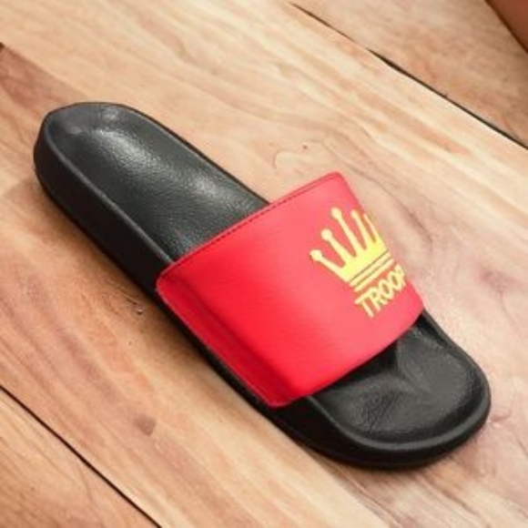 Men’s Troop Crown Slide Red | Black Flip Flops NWT - Picture 2 of 2